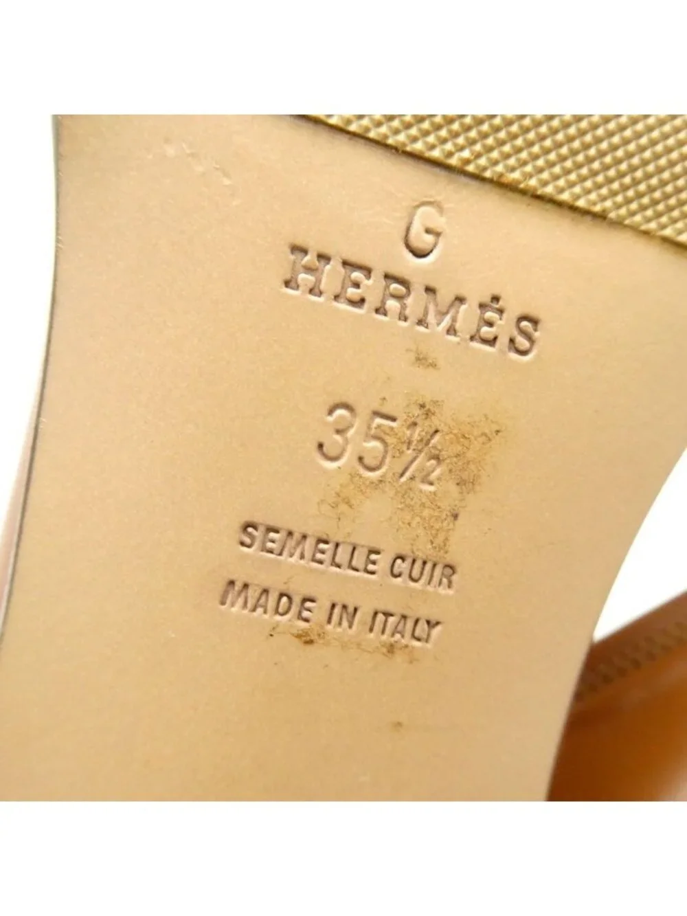 Hermes Constance Loafers 35.5 Leather Shoes Camel